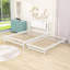 Lit plateforme double en bois avec lit gigogne simple réglable et tête de lit-995619894