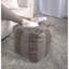 Pouf brun et beige fait à la main avec motif, objet de décoration intérieure, profondeur de 14,81 po, entièrement assemblé, rembourré, accessoire en fibre de coton d'une capacité de 250 livres, nettoyage des taches seulement, 250 lb
