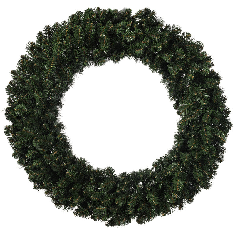 Couronne de sapin artificielle, H 48 po x l 48 po x P 4 po, Vert