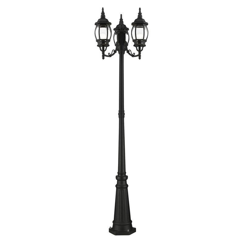 Lampadaire câblé 3 lumières H 84 "Arelene (double), Noir