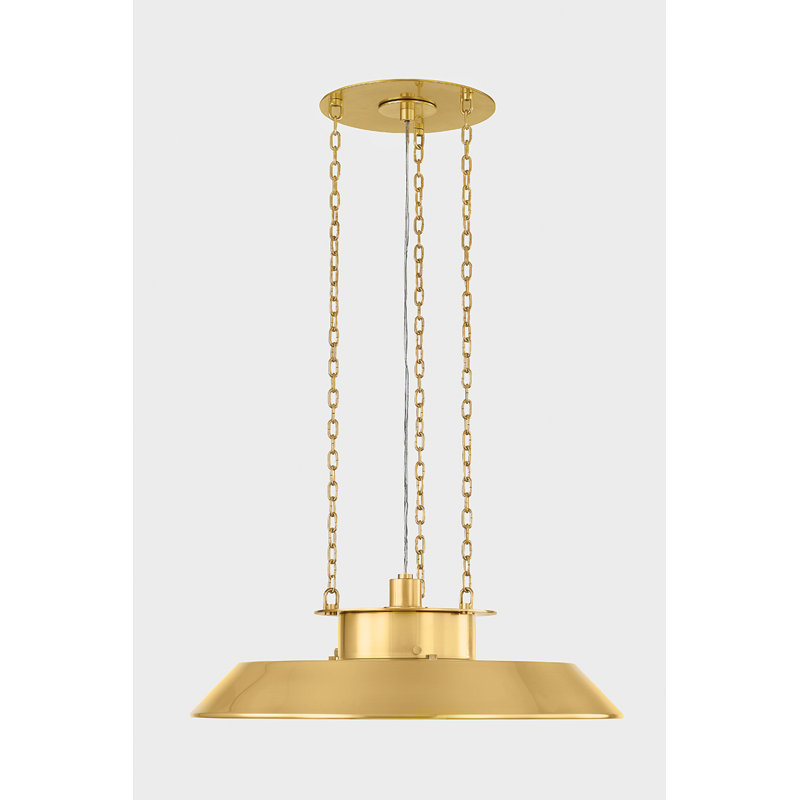 Luminaire suspendu WOODROW, Laiton, H 7,25 po x l 22 po x P 22 po