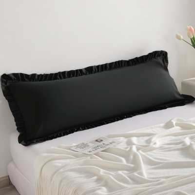 Taie d'oreiller à volants pour le corps, housse de coussin en microfibre brossée et infroissable avec fermeture à enveloppe, 20 po x 54 po (paquet de 1)