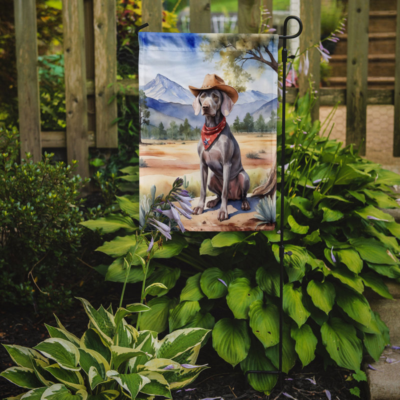 Drapeau Cowboy Welcome Garden, Braque de Weimar