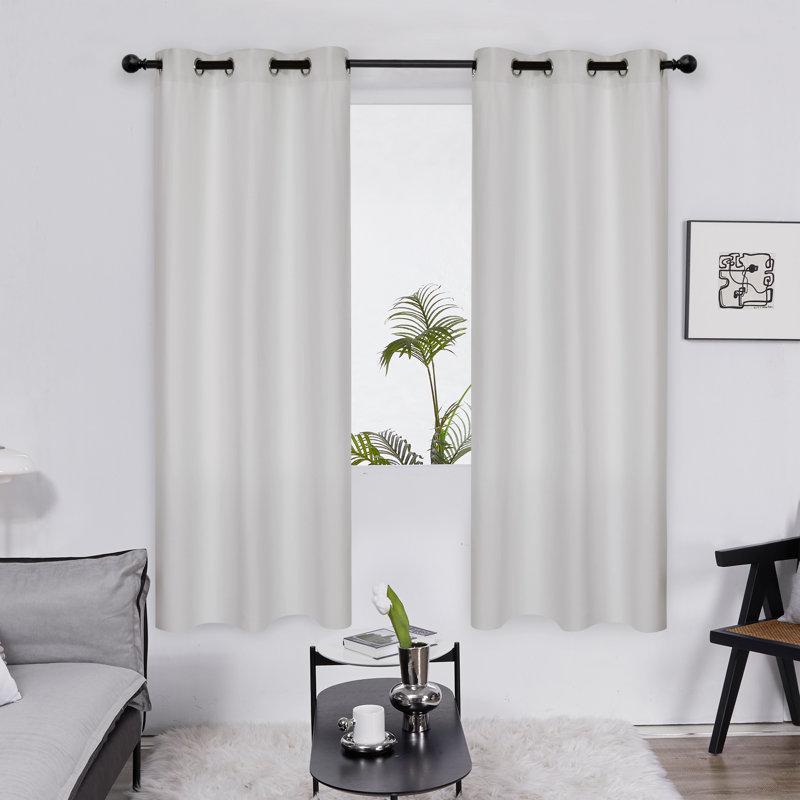 Frome Room Darkening Curtain Pair, 38" W x 72" L, Grayish White