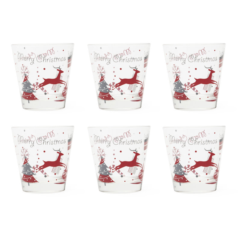 Merry Christmas 250ml Drinking Glass Set
