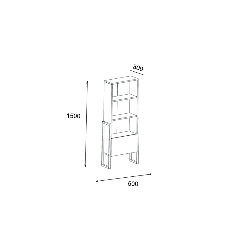 59.06cm H x 50cm W Standard Bookcase