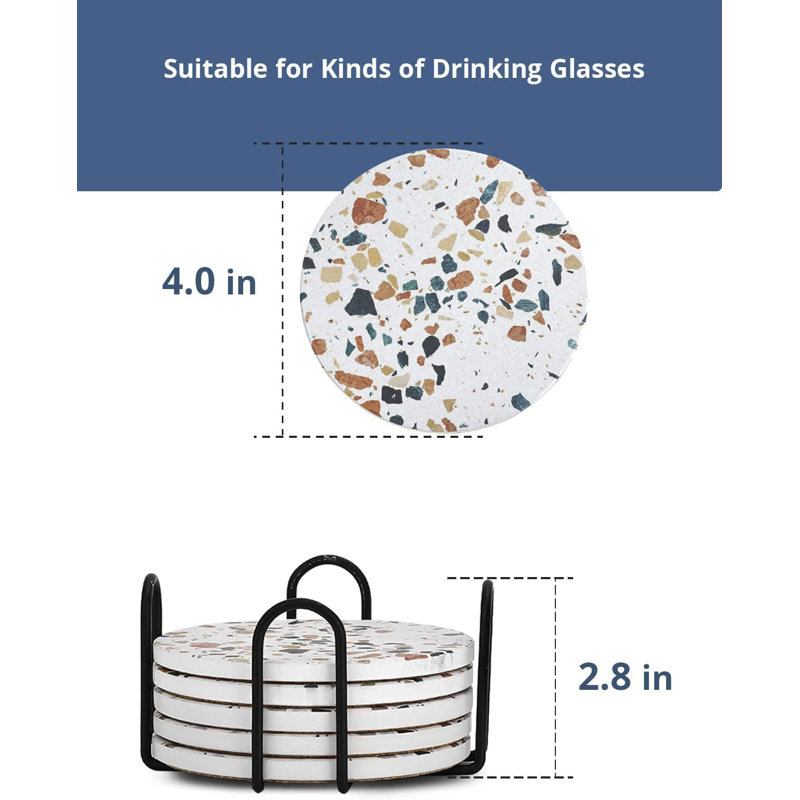 Coasters with Holder Cork Base for Cups
