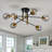 6-Light Semi Flush Mount Ceiling Light with Glass Globe