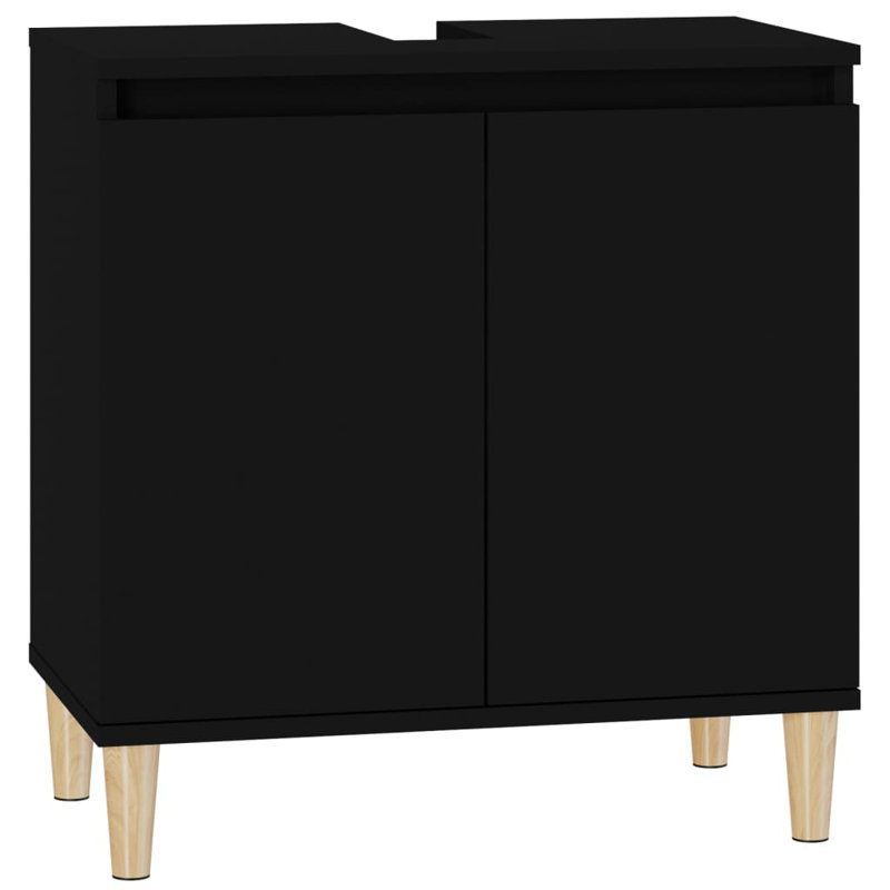 Saajan 58cm Single Bathroom Vanity Base Only, Black