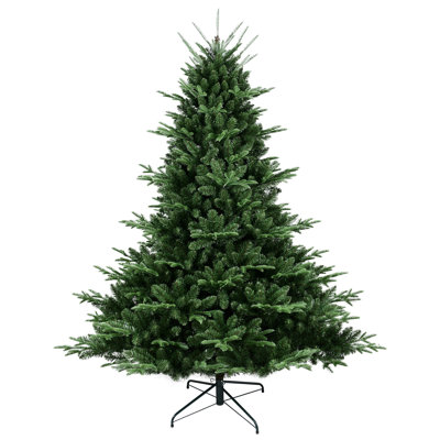 Full-Shaped 6FT Christmas Tree With 1673 Tips – PE/PVC Mixed Needles, Wide Base For Large Spaces, Hinged Structure For Easy Setup, Metal Stand For Strong Support