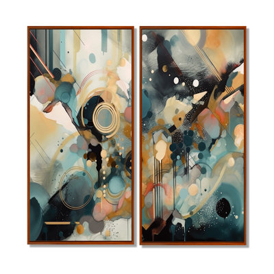 Abstrait moderne contemporain - Grandes impressions sur toile abstraites 2 pièces