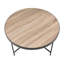 Round Coffee Table With Metal Frame And Weathered Gray Oak Top, Kd Assembly, Industrial Look For & End Tables In Home Trim Finish, 32 Inch Product Depth Width, 16 Height