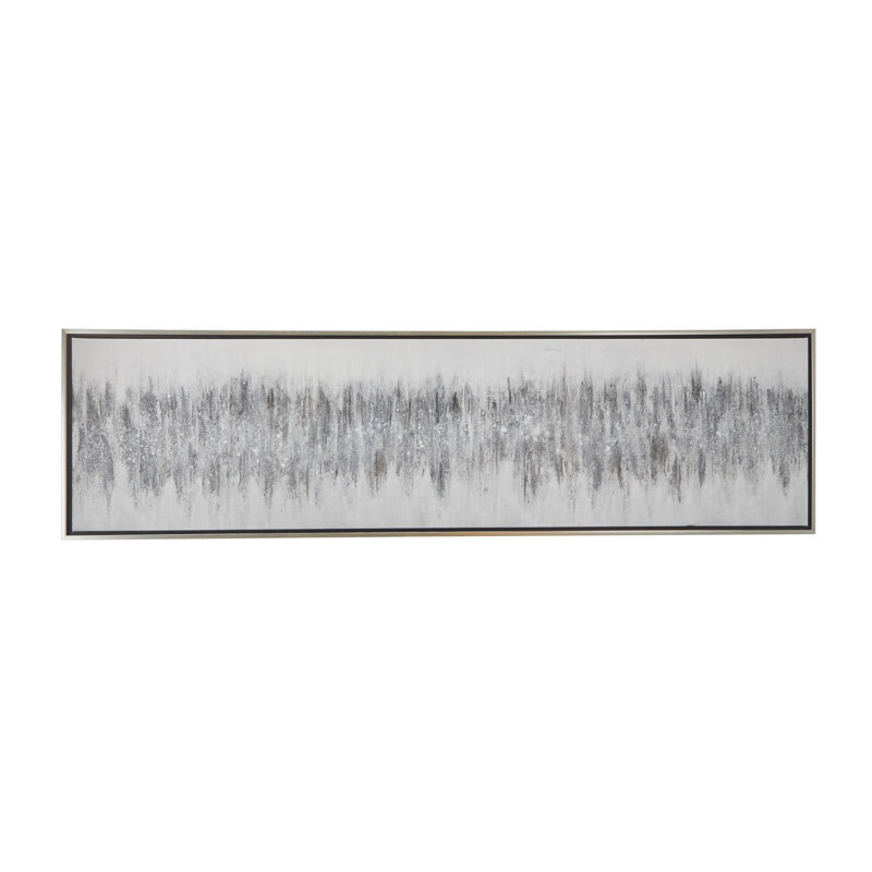 Canvas Abstract Living Room Gray Framed Wall Art with Silver Frame
