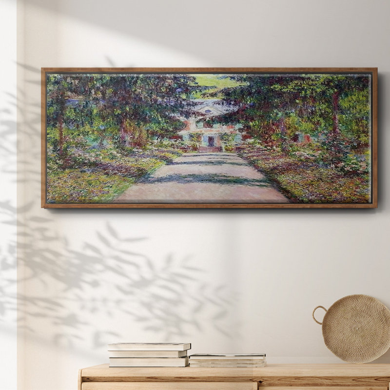 Sentier dans le jardin de Monet à Giverny, 1900, reproduction d'art encadrée sur toile par Claude Monet