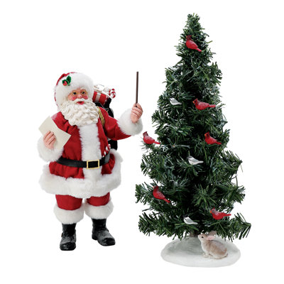 Possible Dreams Christmas Traditions Santa All Together Now 2-Piece Musical Figurine Set 14.5 Inch