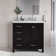 Ariel Cambridge 36 In. Right Offset Vanity With 2 In. Carrara Marble Countertop