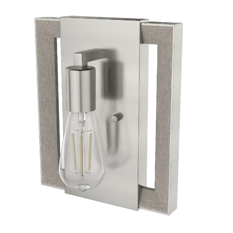 Aluminum Armed Sconce, Brushed Nickel