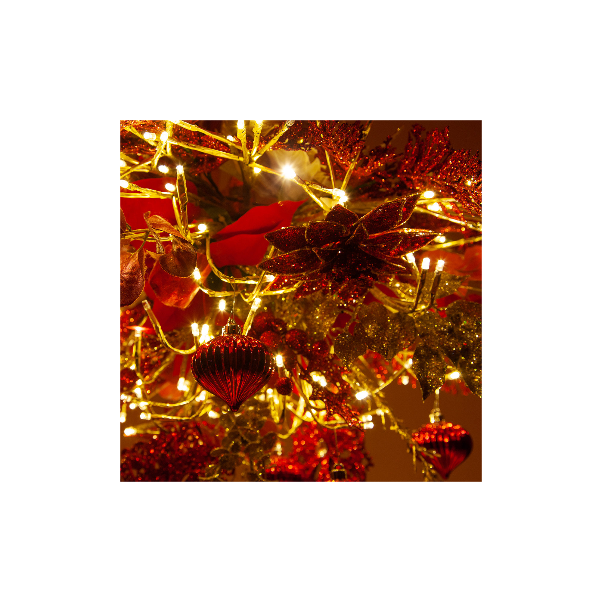LED Twinkle Light Indoor/Outdoor Starburst Lighted Branch, 24", Gold/Warm White