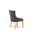 3 Piece Dinette Set for Small Spaces Contains a Round Dining Table with Pedestal and 2 Dark Gotham Linen Fabric Upholstered Chairs, Oak-1120535750-1120535745