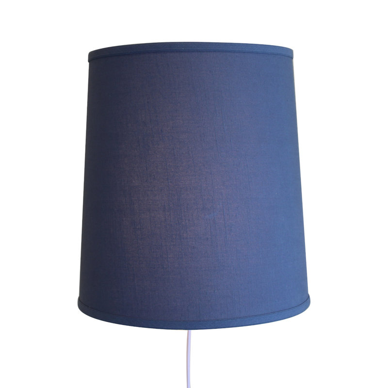 Abat-jour tambour en lin H 15 po x l 14 po (araignée) de couleur bleu ardoise