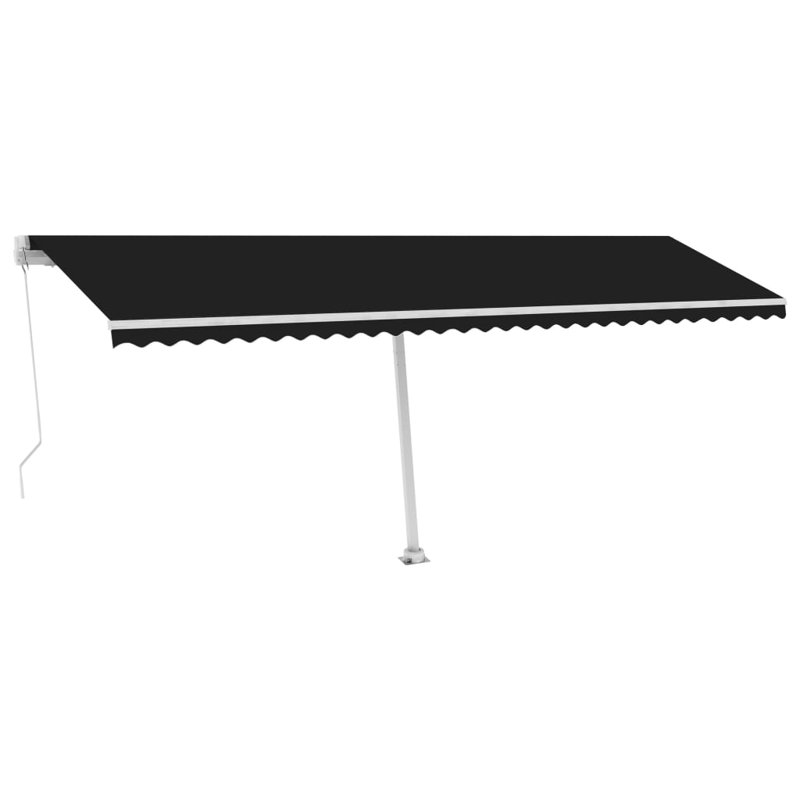 Dakota Fields 3cm D Retractable Patio Awning, Solid Colour, Black