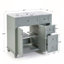 Meuble-lavabo bleu et gris 36 po avec lavabo en céramique, tiroirs à fermeture en douceur, structure en bois massif et rangement multi-organisateur-1403645683