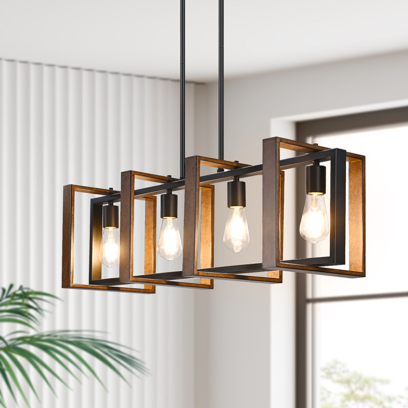 Light Dimmable Kitchen Island Square / Rectangle Chandelier, No