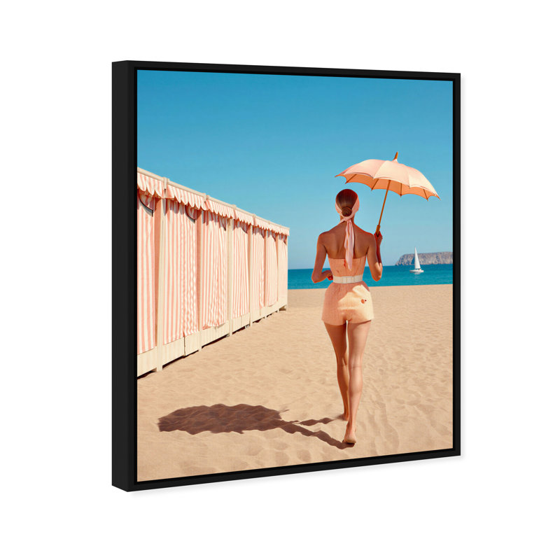 Vogue Cabana I Canvas Fashion Print by Oliver Gal, Black Frame, 16 x 20, 25"H x 31"W, Black Floater Frame