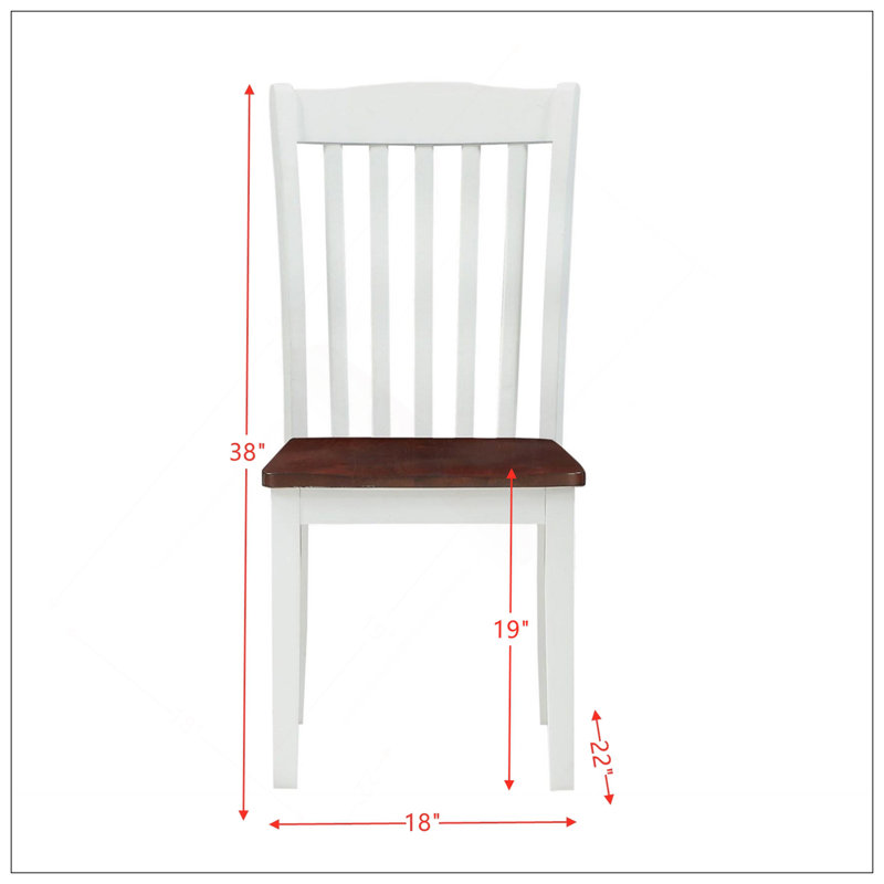 Chaise de salle à manger Green Leigh, blanc et noyer