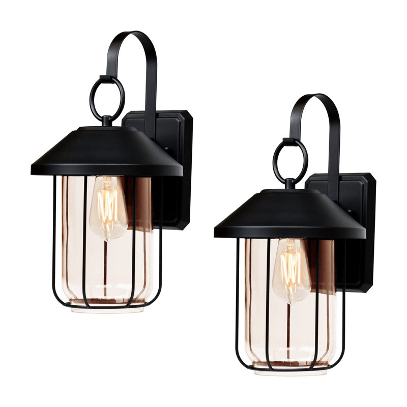 Lakefront Outdoor Sconce Light - Decorative LED Exterior Light Fixture For Deck, Porch And Patio Lights - Matte Black, LED Bulb Included