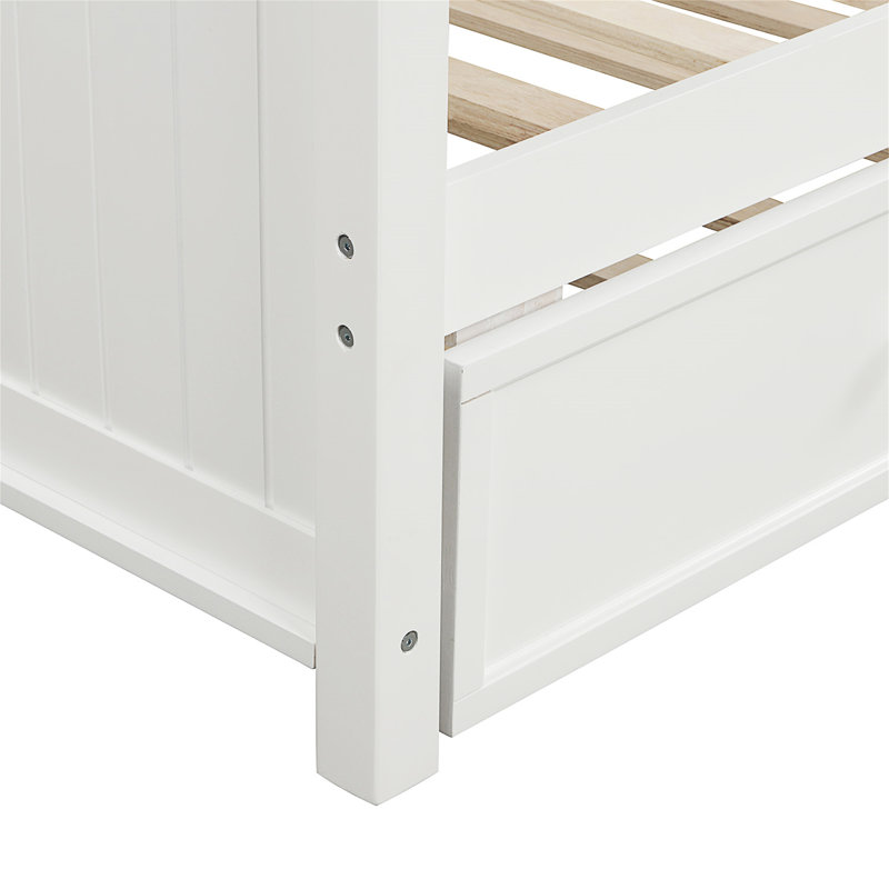Wood Daybed With  Trundle (White)