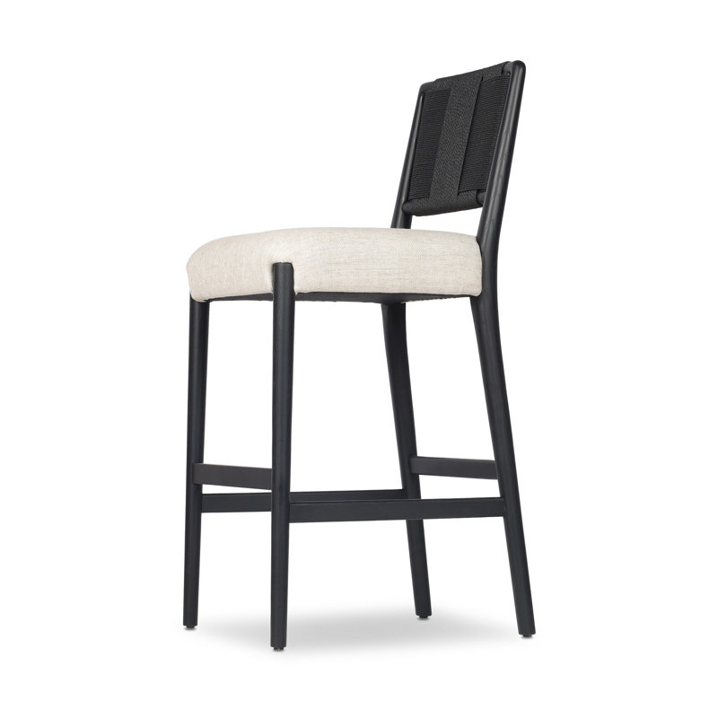 Rothler Stool-Alcala Wheat-Counter, Counter Stool (27” Seat Height), Essence Natural/Rayon/Viscose, Black Brushed Ash