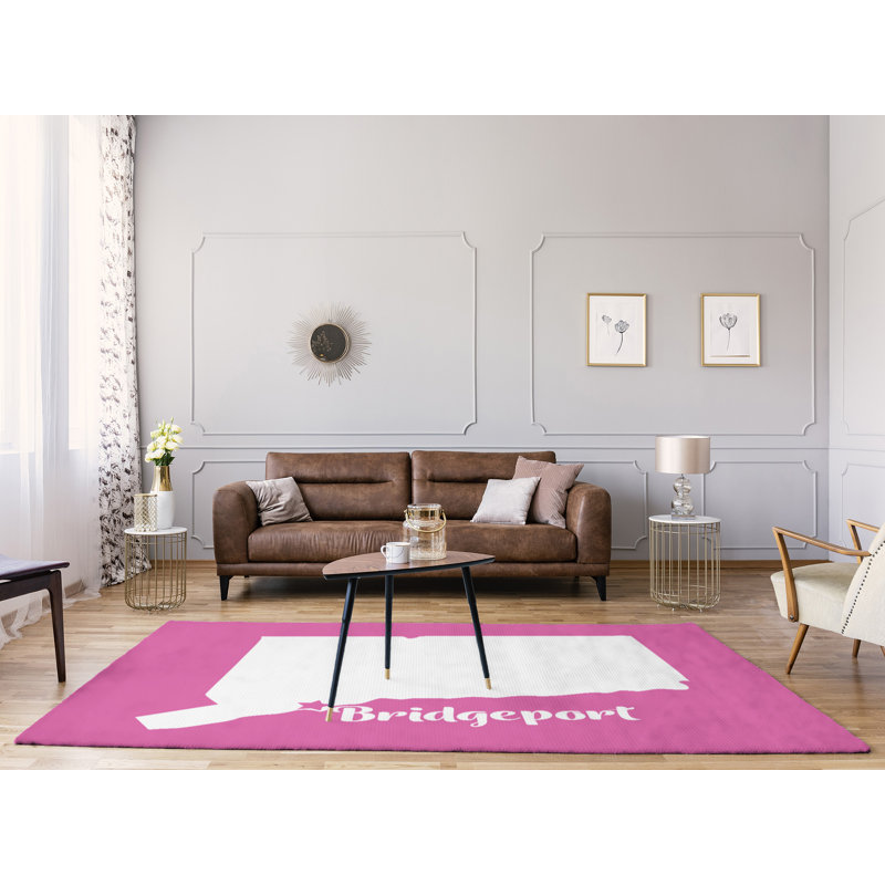 Tapis rose en poly-chenille bridgeport connecticut, Rectangle 4 pi x 6 pi