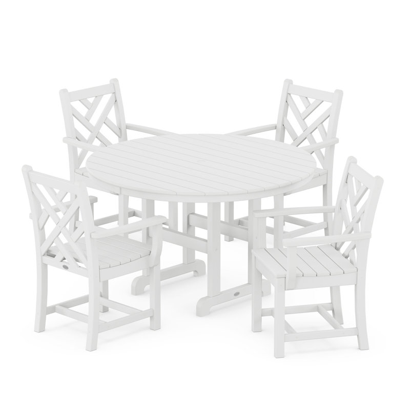 Ensemble repas 5 pièces POLYWOOD Chippendale, Blanc
