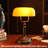 Fallon Vintage Bankers Lamp with Pull Chain Switch Traditional Amber Glass Shade Table Lamp