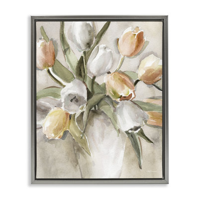 Peach Tulips Bouquet Canvas Wall Art, design by Carol Robinson