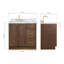 Meuble-lavabo rectangulaire simple décalé à gauche de 94 cm (37 po) avec comptoir en marbre blanc de Carrare de 3,8 cm (1,5 po) d'épaisseur et finition chêne brun-272130949-272130959