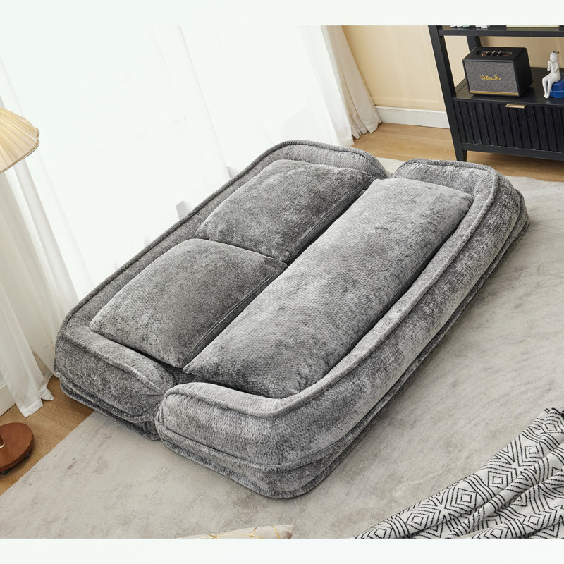 canapé-lit avec position réglable et coussin moelleux, Gris clair