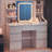 Rosse Dressing Table With 3 Colorful Light Mirror 7 Drawers and 7 Storage Shelves Makeup Desk 110cm Desktop Vanity Table