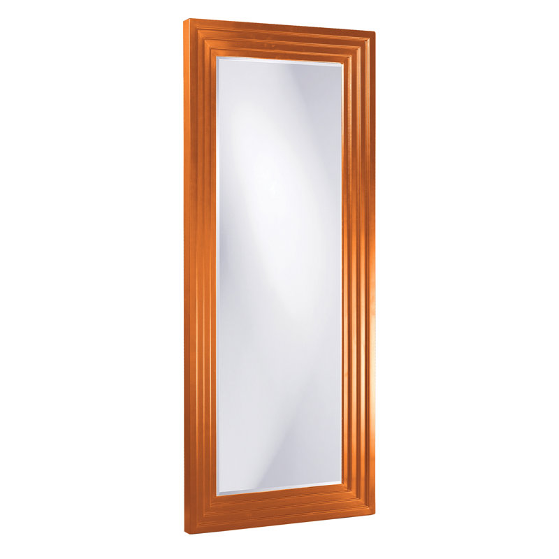 Amy Wood Flat Wall Mirror, 82" x 34", Orange
