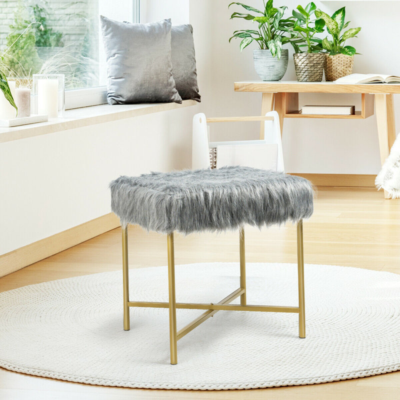 Tabouret en métal Sawin, Gris