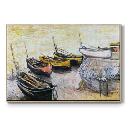 Bateaux sur la plage, 1883, reproduction d'art sur toile