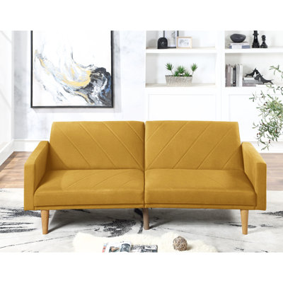Réglable en moutarde brillante, orné de tissu, structure robuste robuste en tissu moutarde et détails en similicuir noir