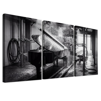 Ensemble de 3 toiles noires et blanches Grand Wash in Car Wash