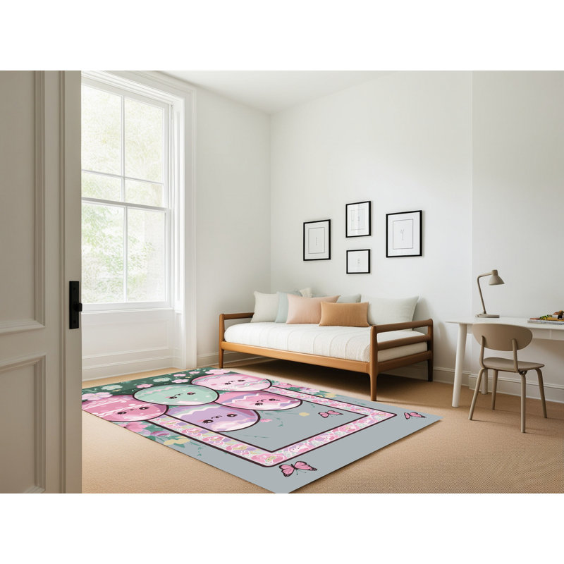 The Holiday Aisle® Easter Spring Holiday Rug, Rectangle 4' x 6'