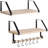 2 Piece Floating Shelf with Hooks