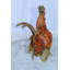 Statue décorative coq en bronze avec finition émaillée rouge 9 po x 5 po x H 12 po