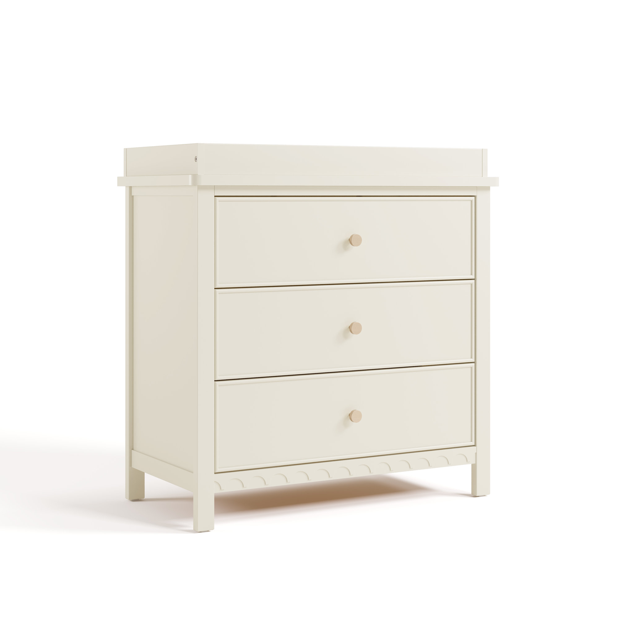 Sasha 3 Drawer Chest With Changing Topper, Frosted Oat