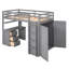 Lit mezzanine simple avec tiroirs, bureau et garde-robe gris-1854047139
