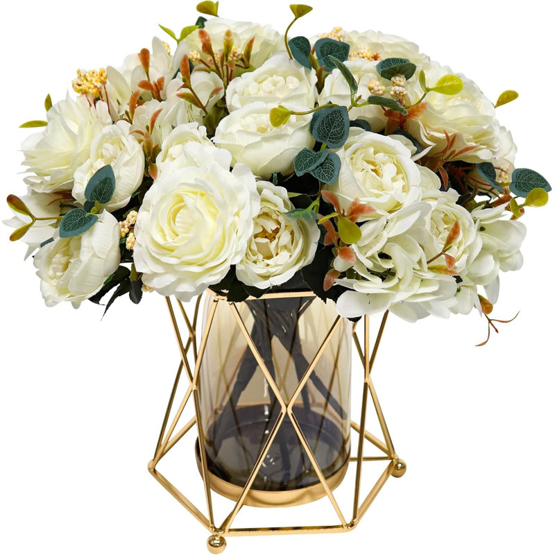 Bouquet de pivoines en soie